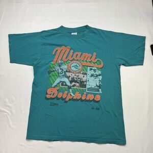 Vintage Salem Sportswear Miami Dolphins Shirt Size Large Green NFL Football 90s